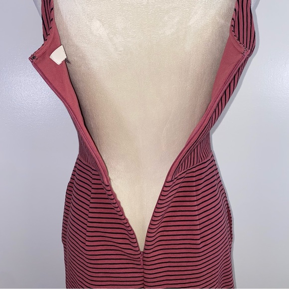 LOFT stripe sleeveless mini dress size 2 pink/black - Picture 11 of 13